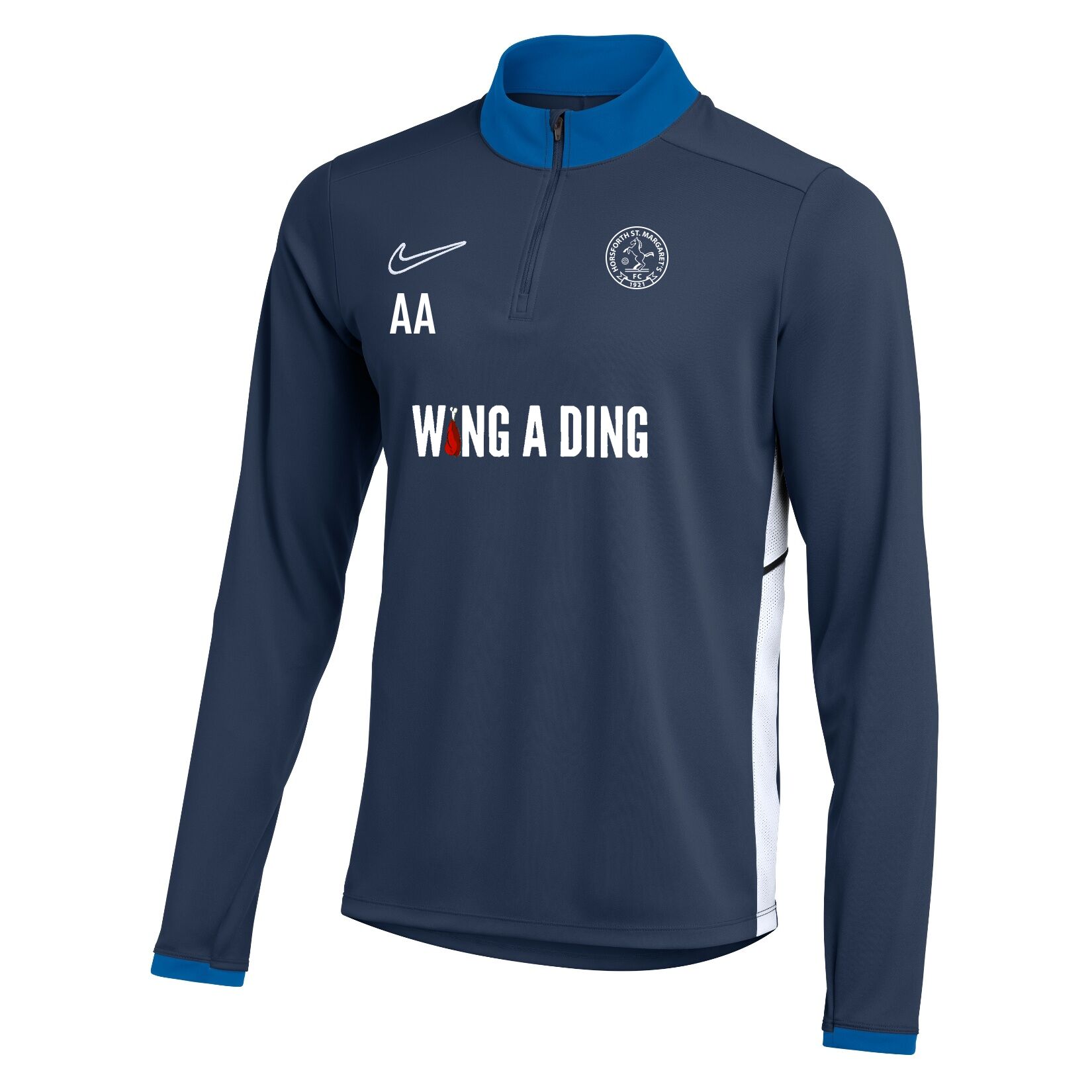 Nike Dri-FIT Academy 25 Drill Top - Obsidian/Royal Blue/White