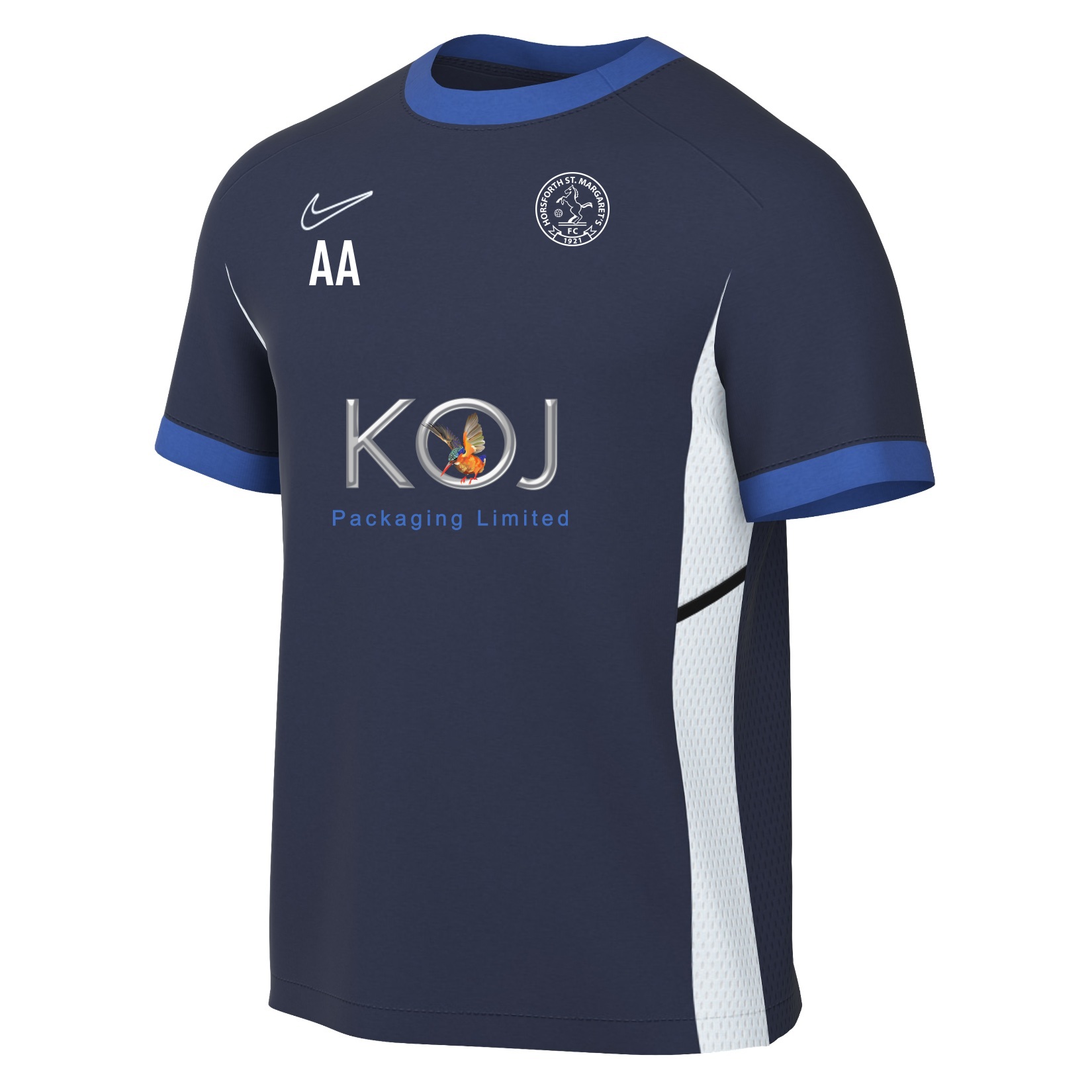 Nike Academy 25 Short-Sleeve Training Top - Obsidian/Royal Blue/White