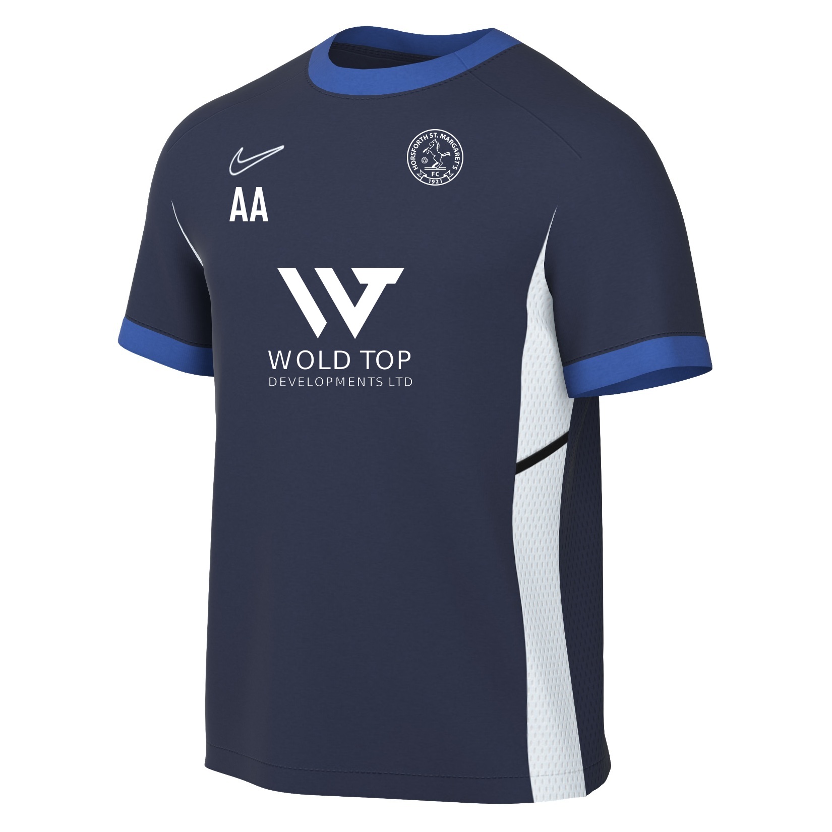 Nike Academy 25 Short-Sleeve Training Top - Obsidian/Royal Blue/White