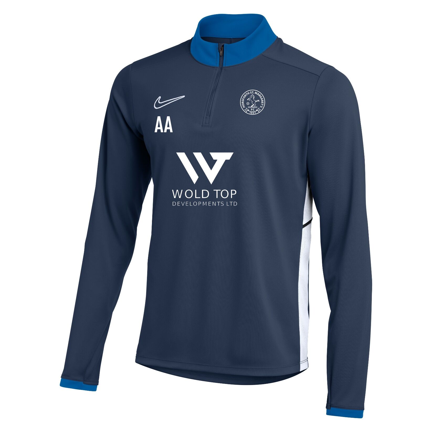 Nike Dri-FIT Academy 25 Drill Top - Obsidian/Royal Blue/White