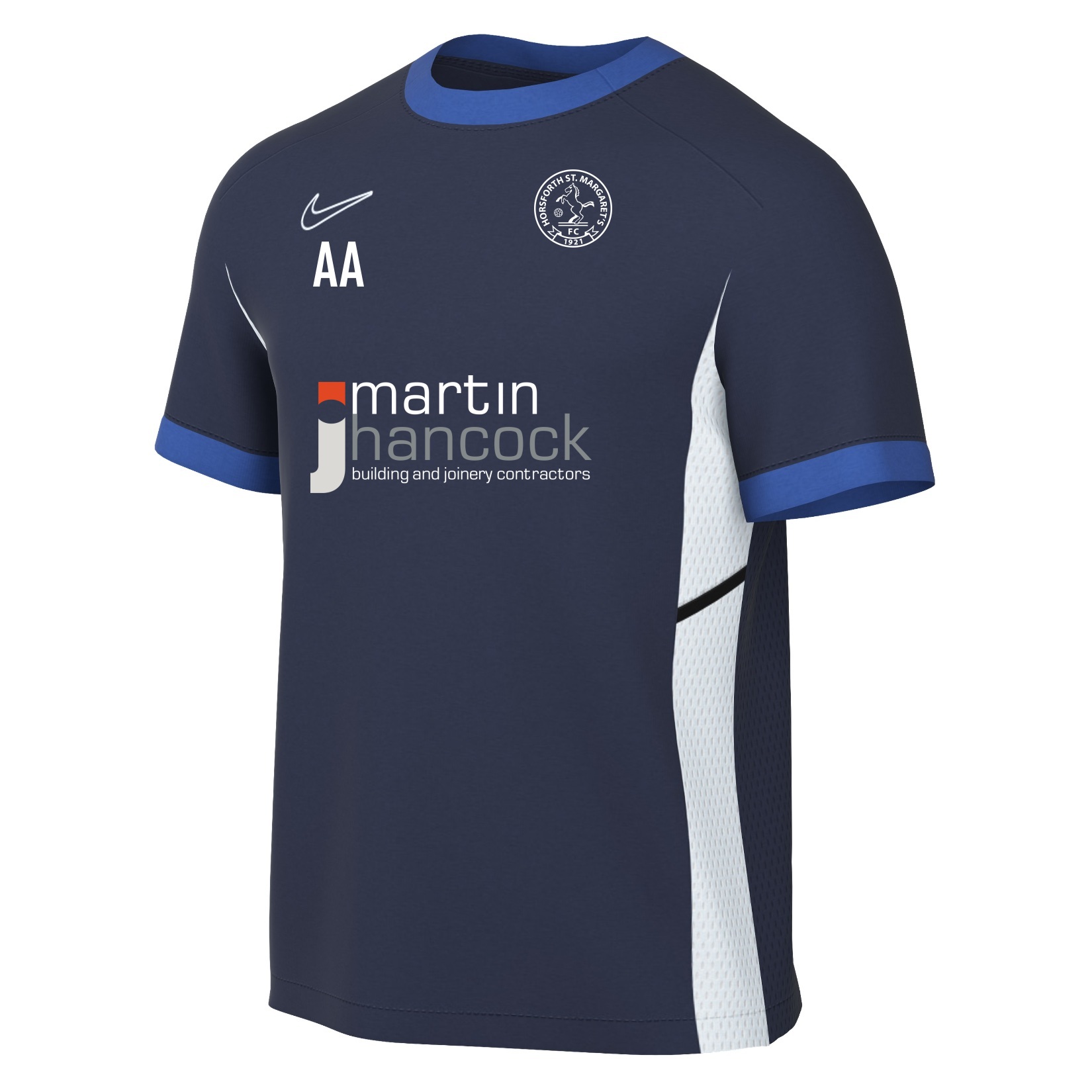 Nike Academy 25 Short-Sleeve Training Top - Obsidian/Royal Blue/White