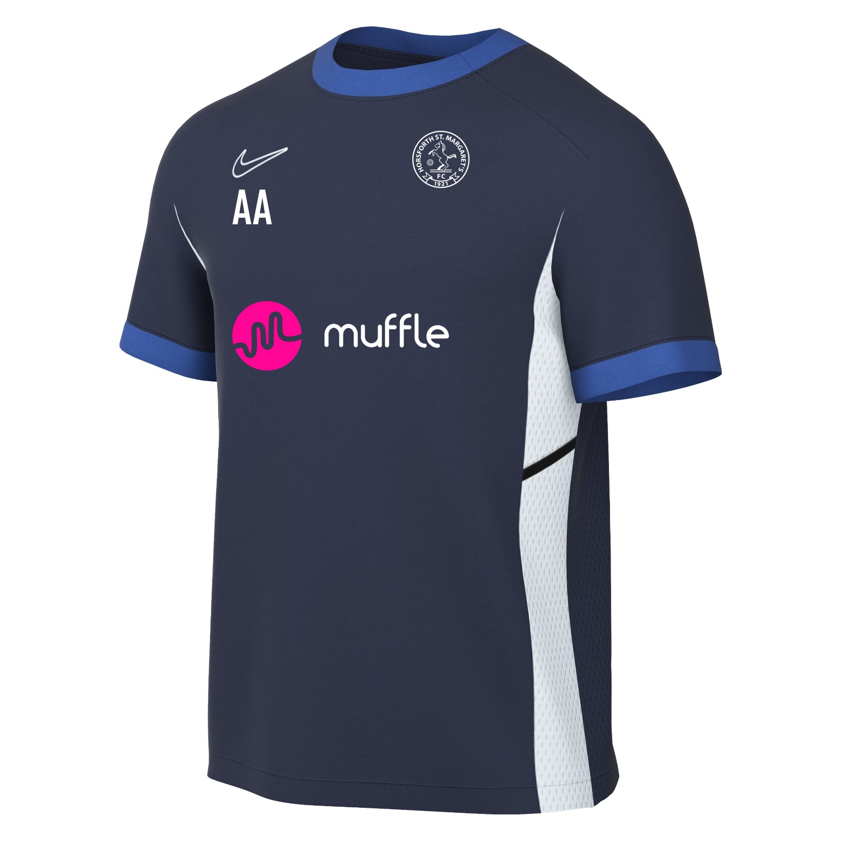 Nike Academy 25 Short-Sleeve Training Top - Obsidian/Royal Blue/White