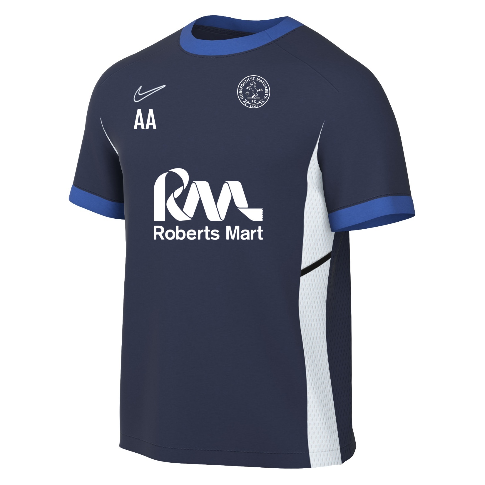 Nike Academy 25 Short-Sleeve Training Top - Obsidian/Royal Blue/White