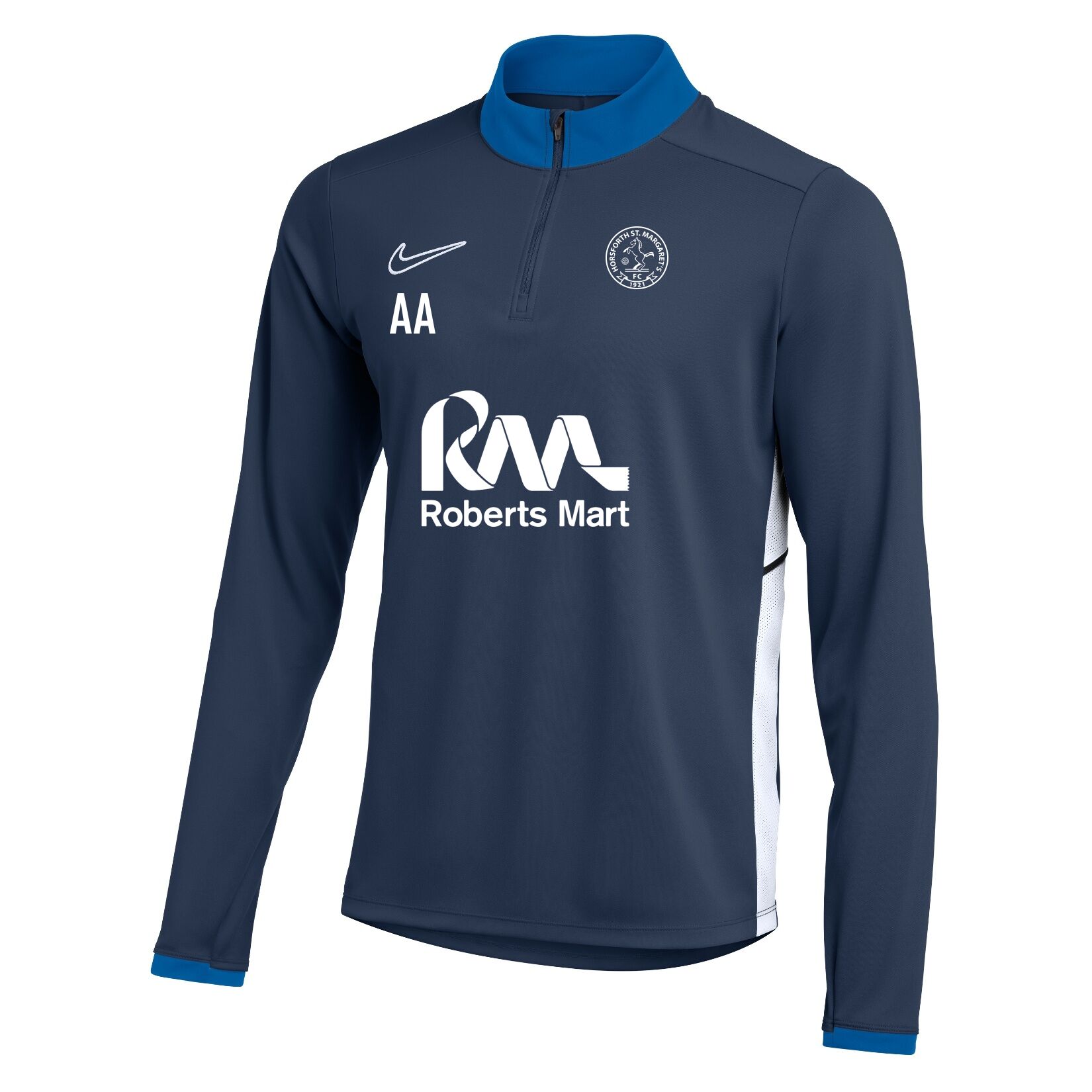 Nike Dri-FIT Academy 25 Drill Top - Obsidian/Royal Blue/White