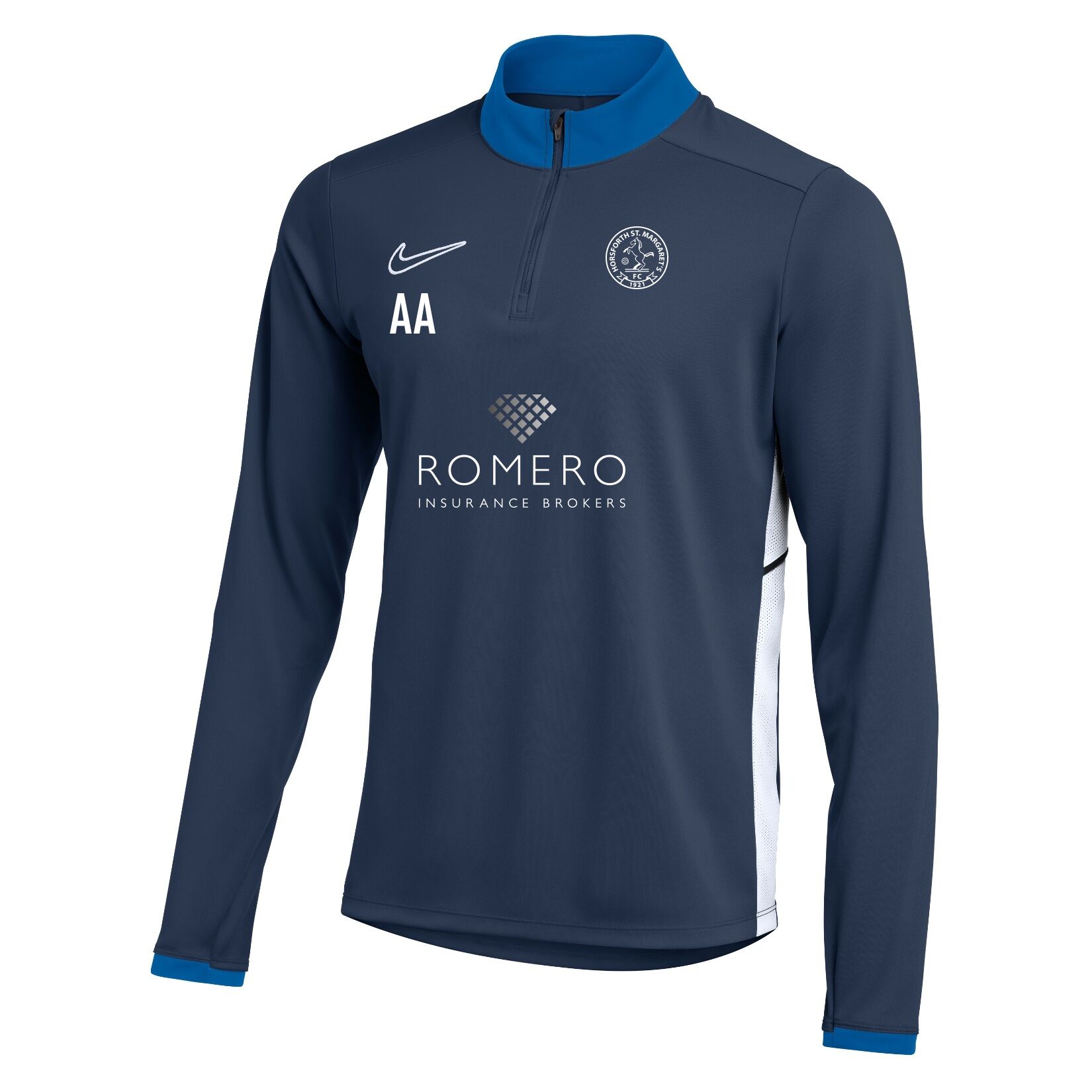 Nike Dri-FIT Academy 25 Drill Top - Obsidian/Royal Blue/White