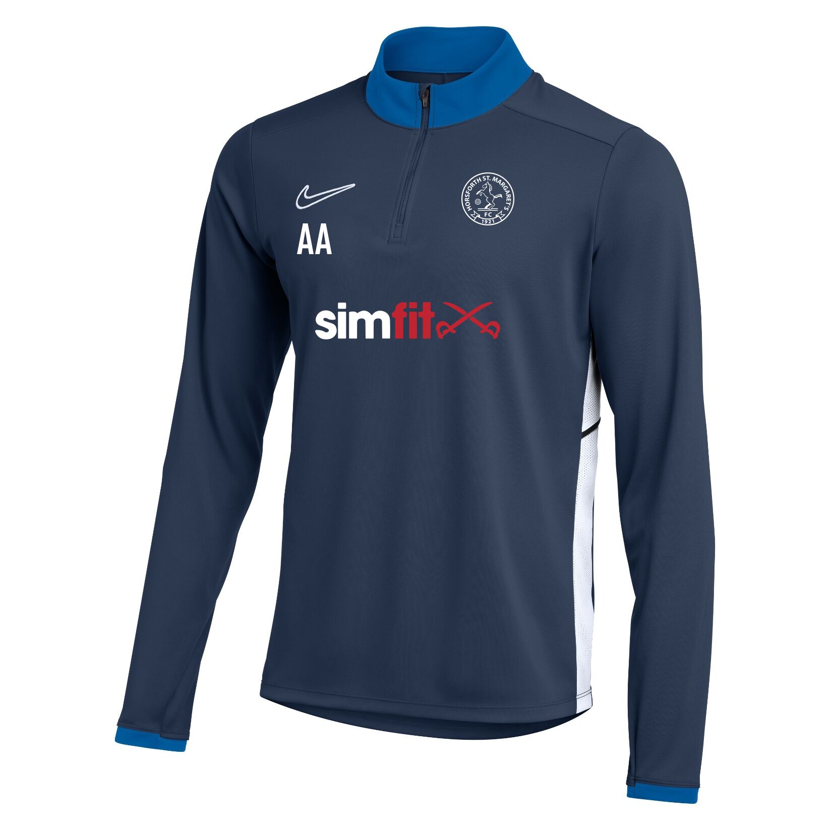 Nike Dri-FIT Academy 25 Drill Top - Obsidian/Royal Blue/White
