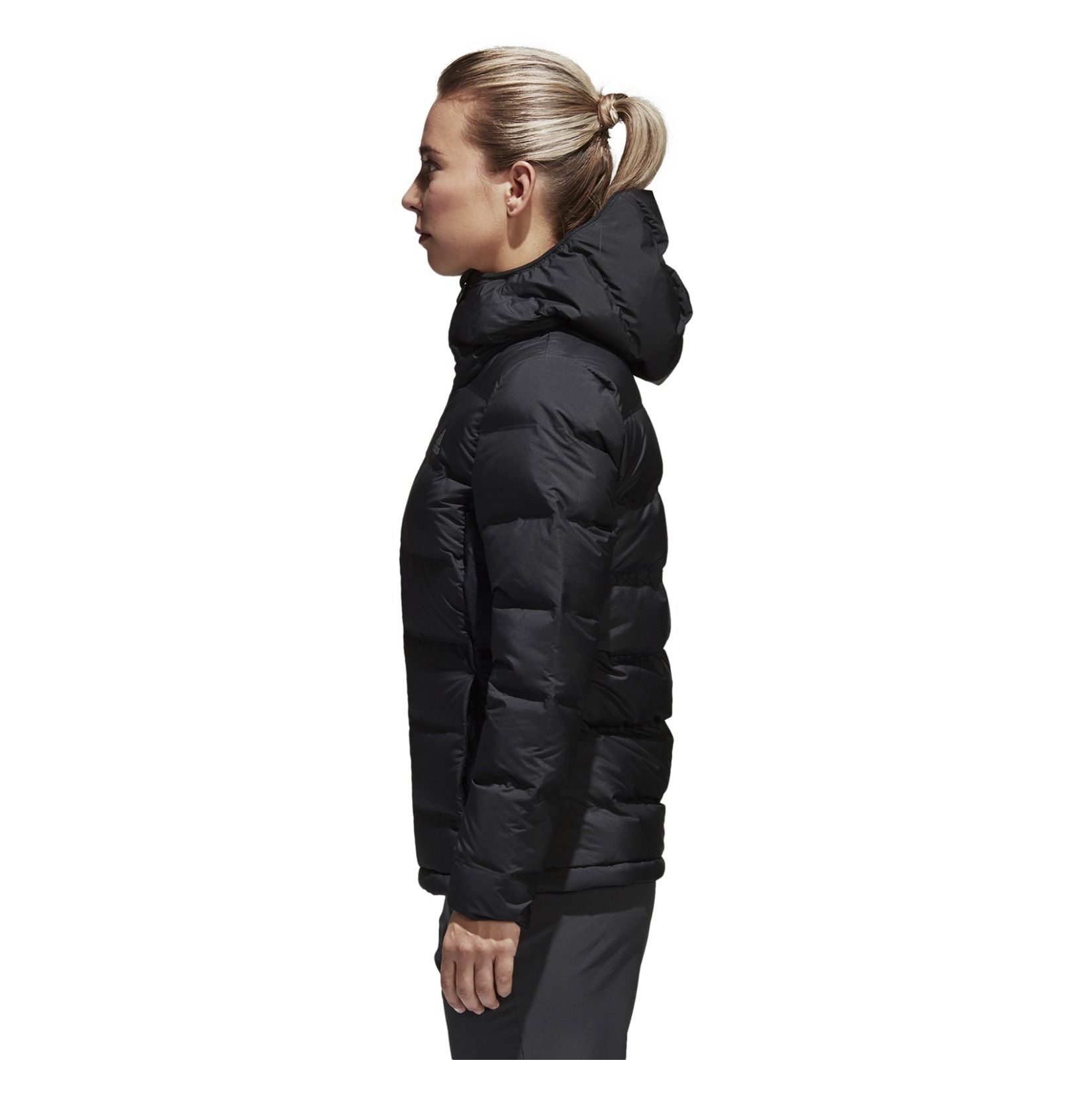 helionic down hooded jacket