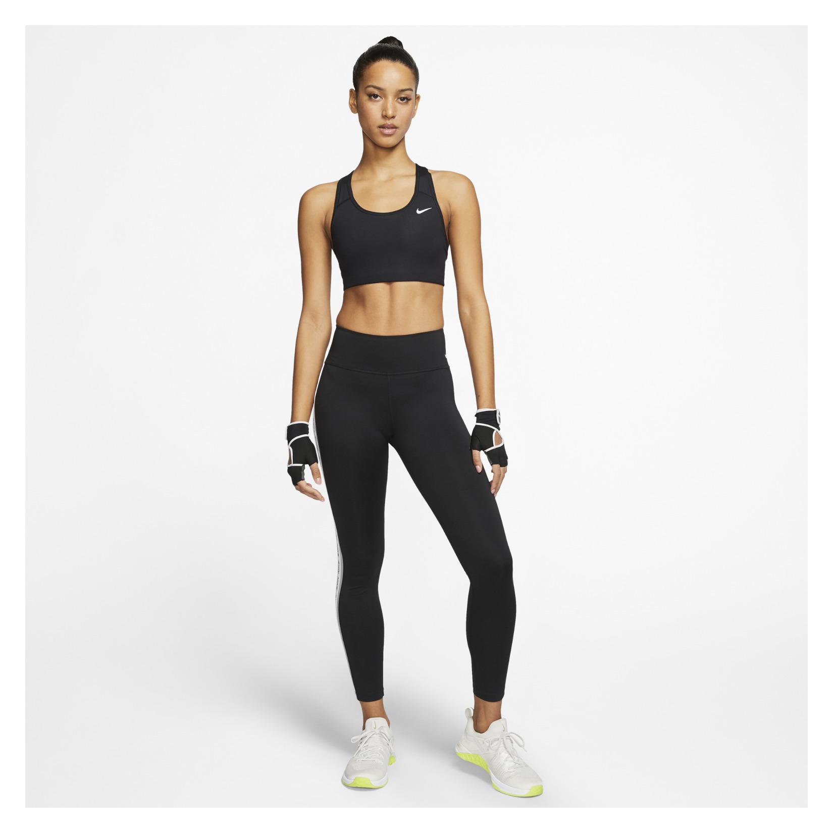 Nike Training swoosh medium support sports bra in black