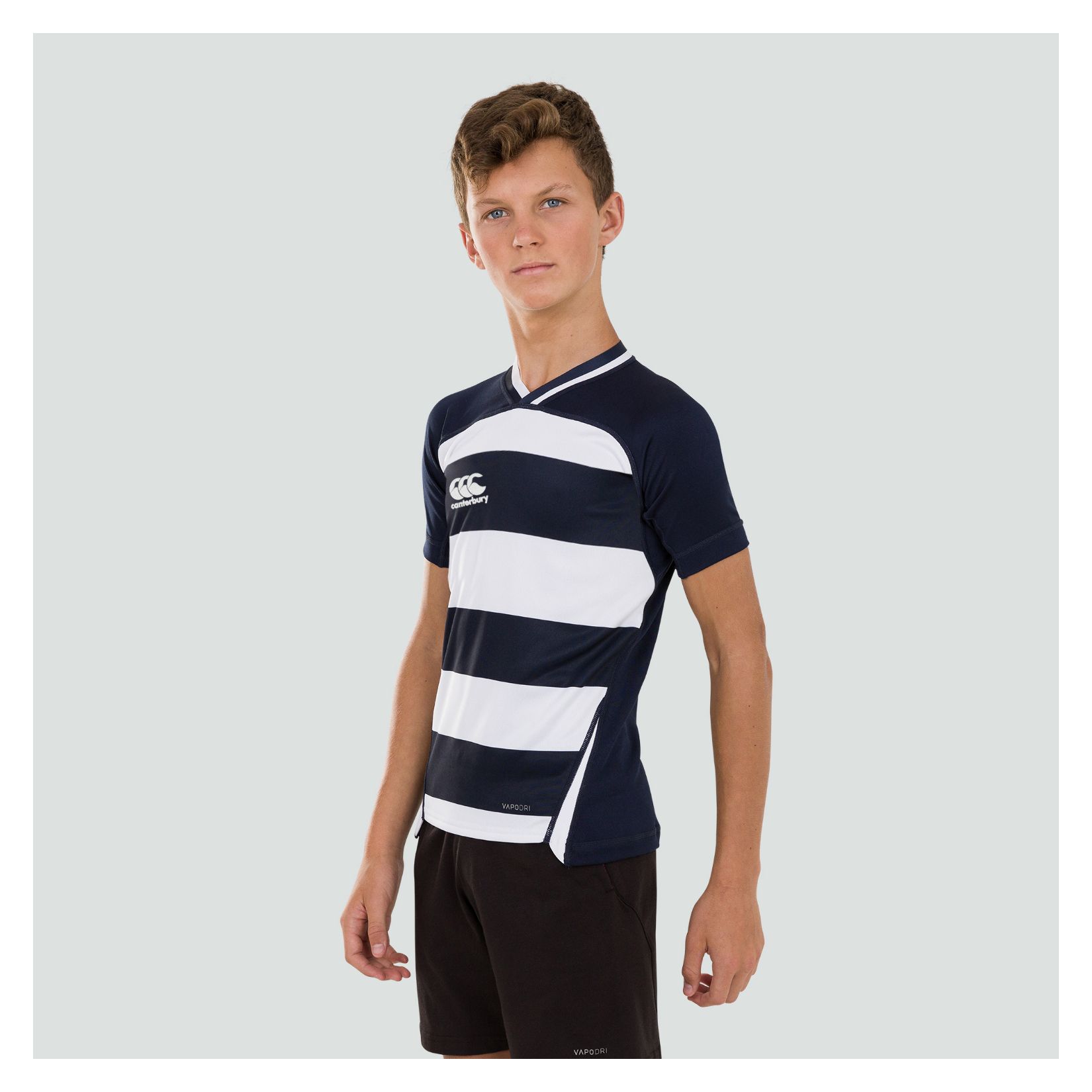 hooped rugby shirt