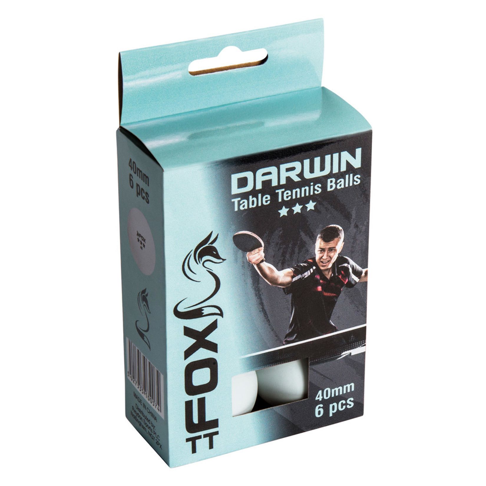 Fox TT Darwin 3 Star Table Tennis Balls (Pack of 6)