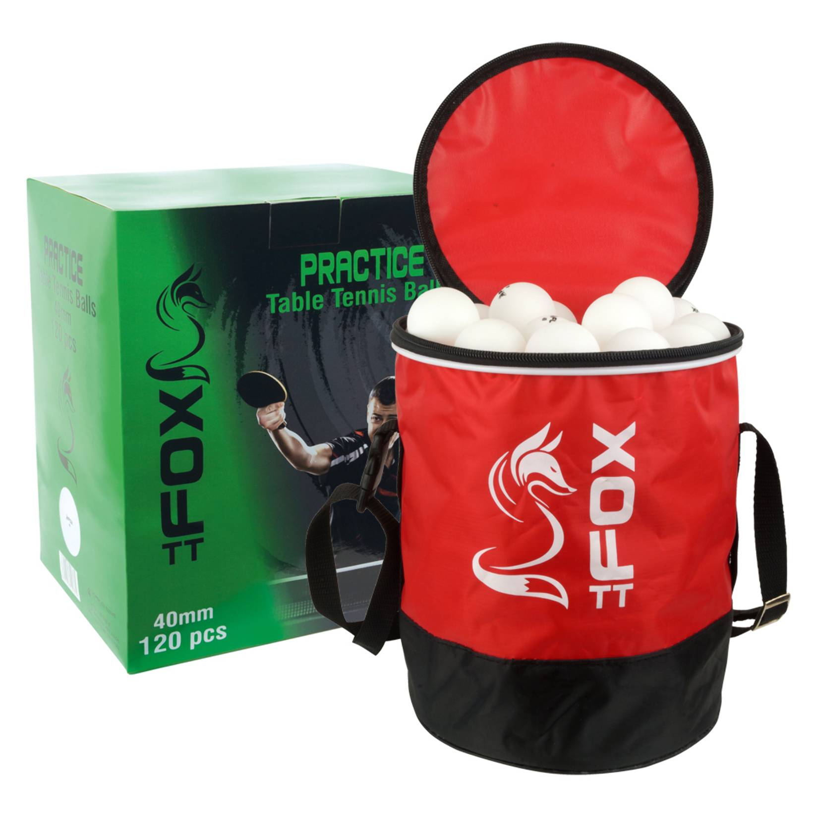 Fox TT Practice Table Tennis Balls & Bag (Pack of 120)