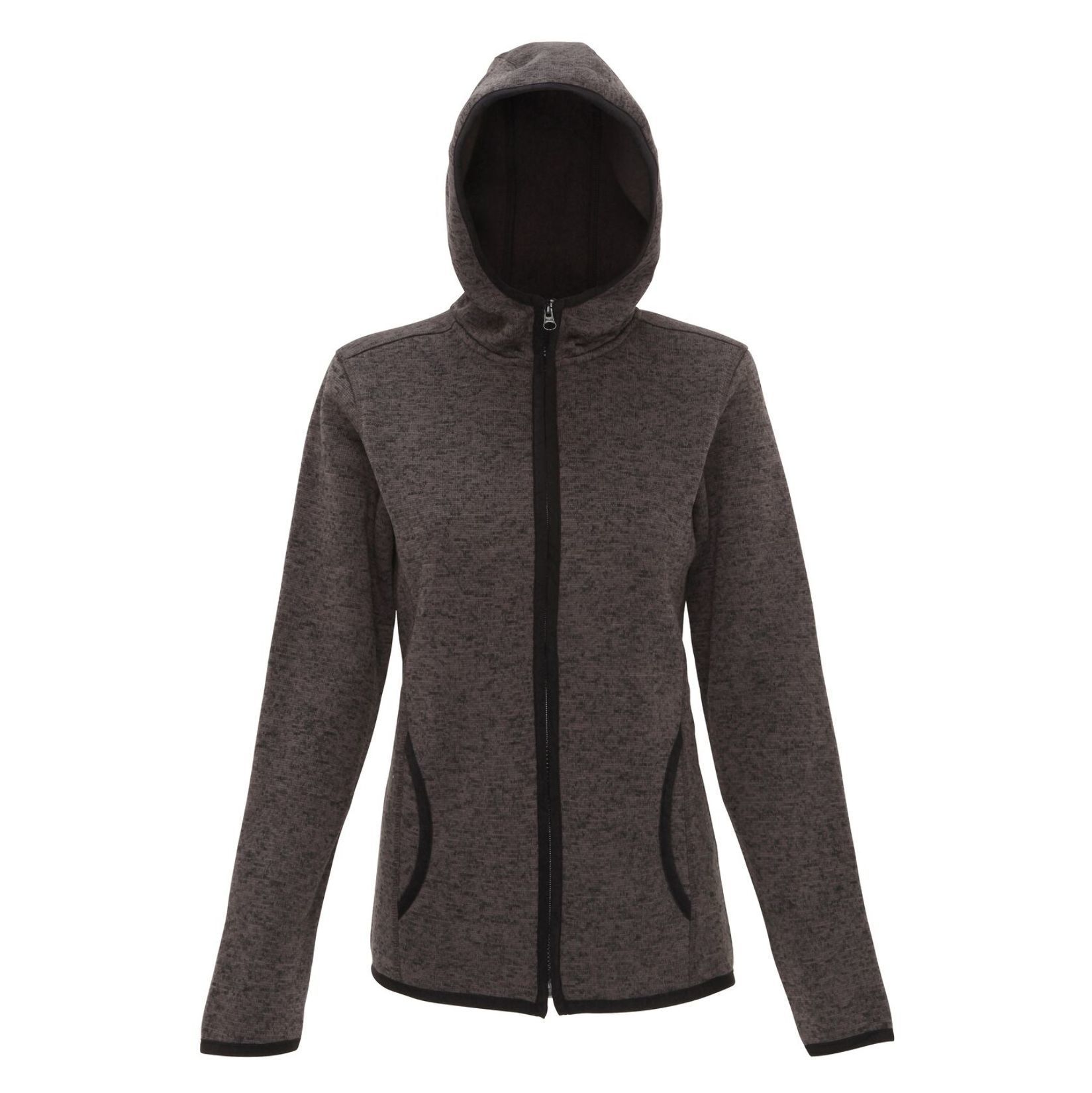 Womens Melange Knit Fleece Jacket