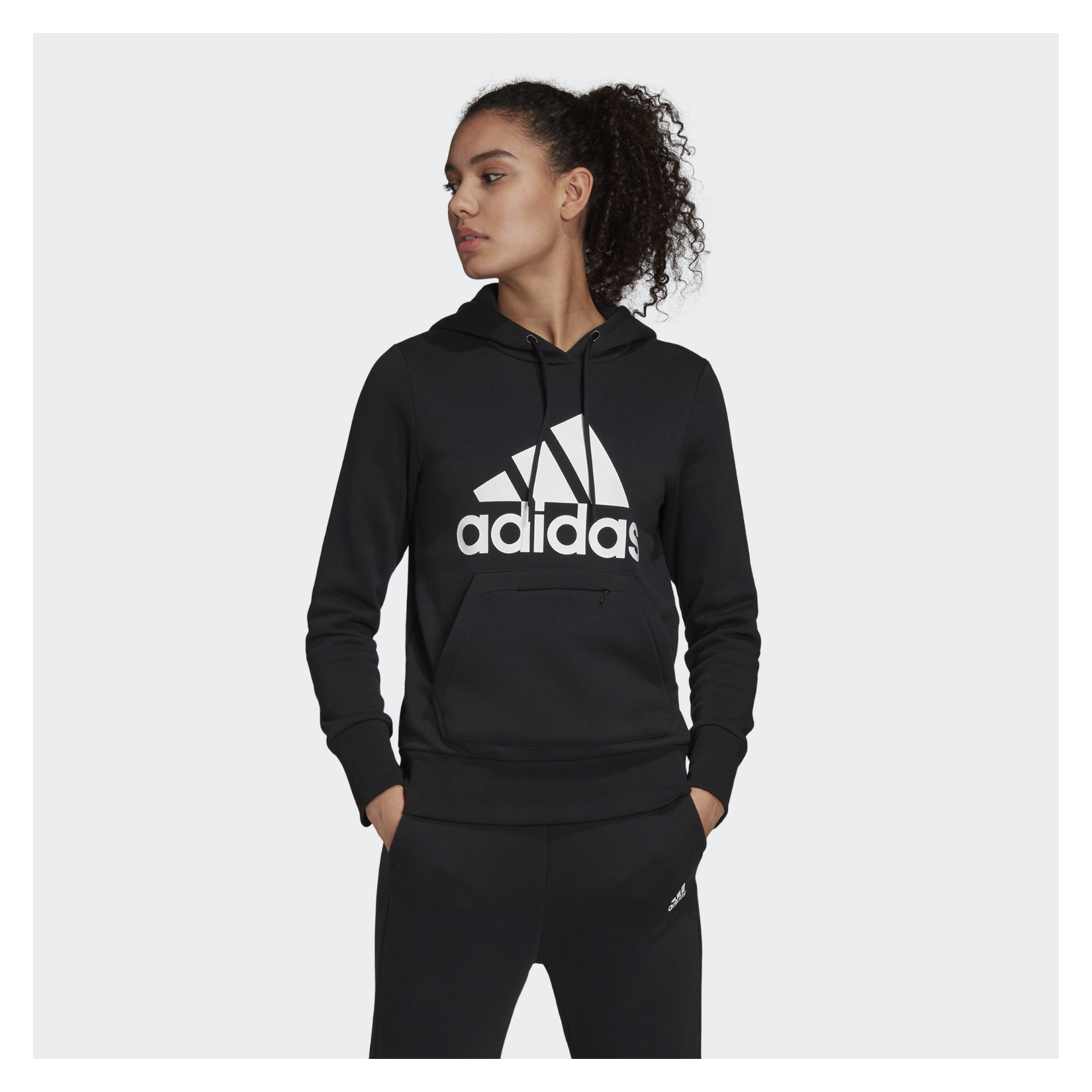 adidas Womens Badge of Sport Pullover Fleece Hoodie - Kitlocker.com