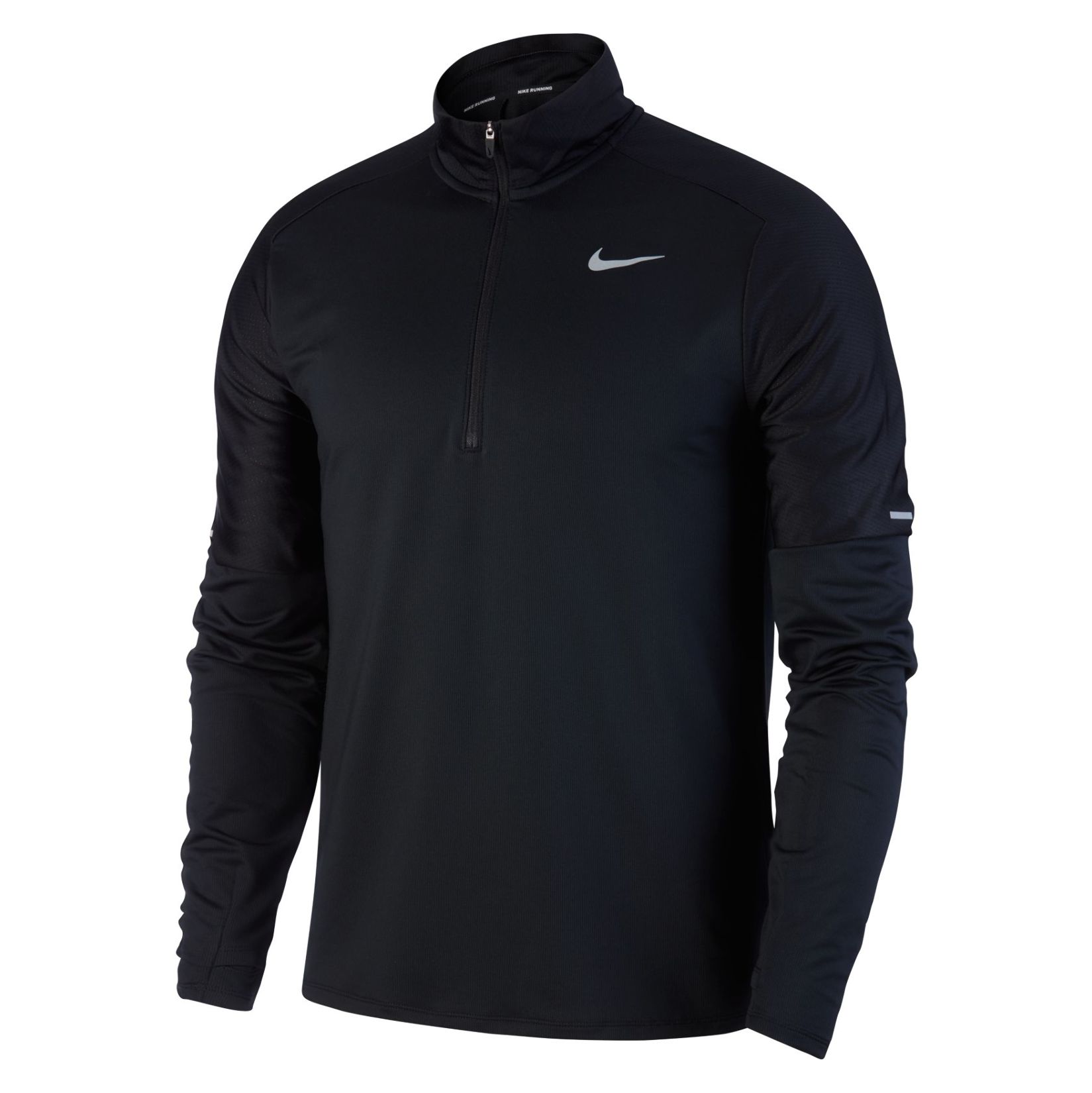 nike running half zip mid layer in black