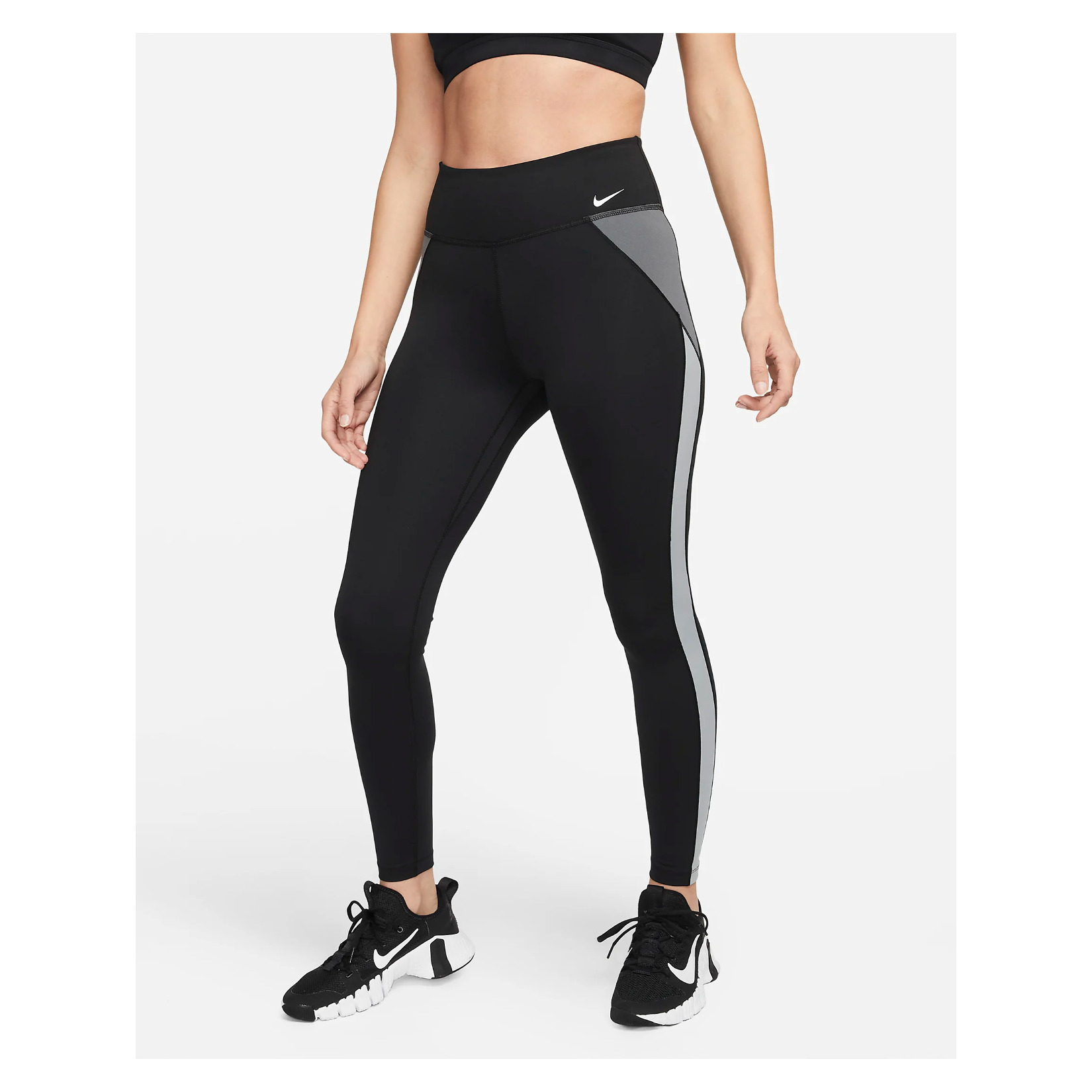 Nike Womens One Dri-FIT Mid-Rise Colour-Block Leggings