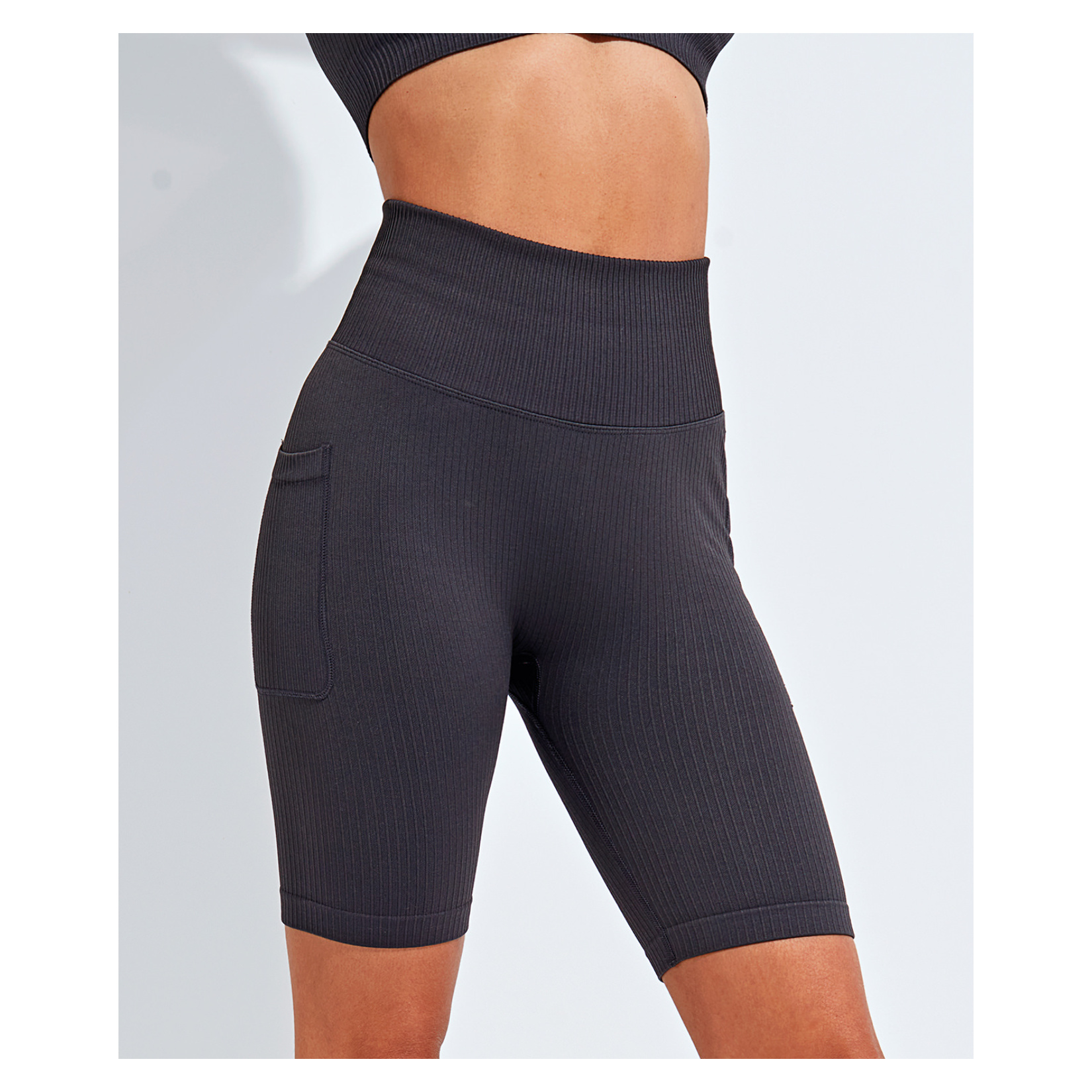 Womens Ribbed Seamless '3D Fit' Cycle Shorts