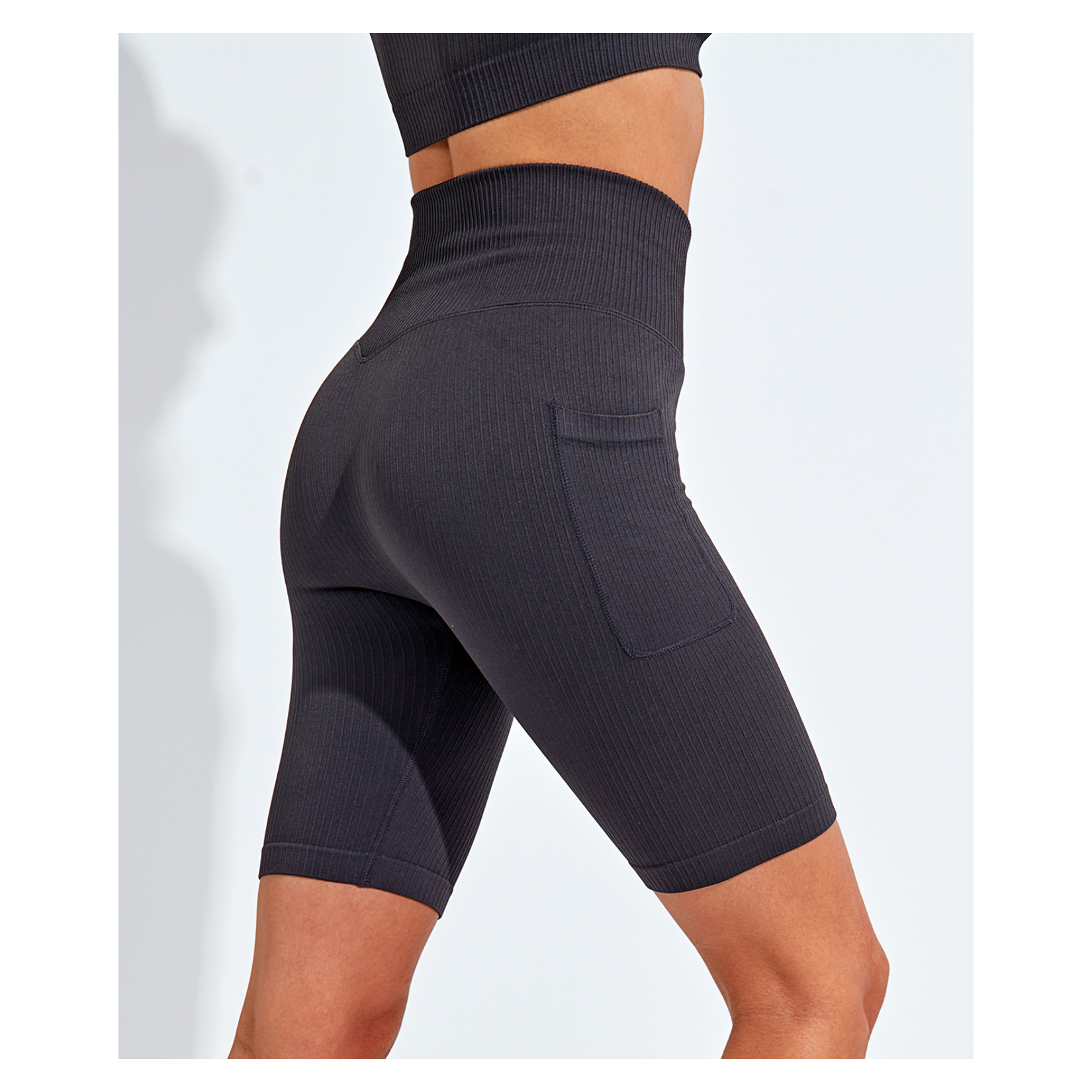 Womens Ribbed Seamless '3D Fit' Cycle Shorts