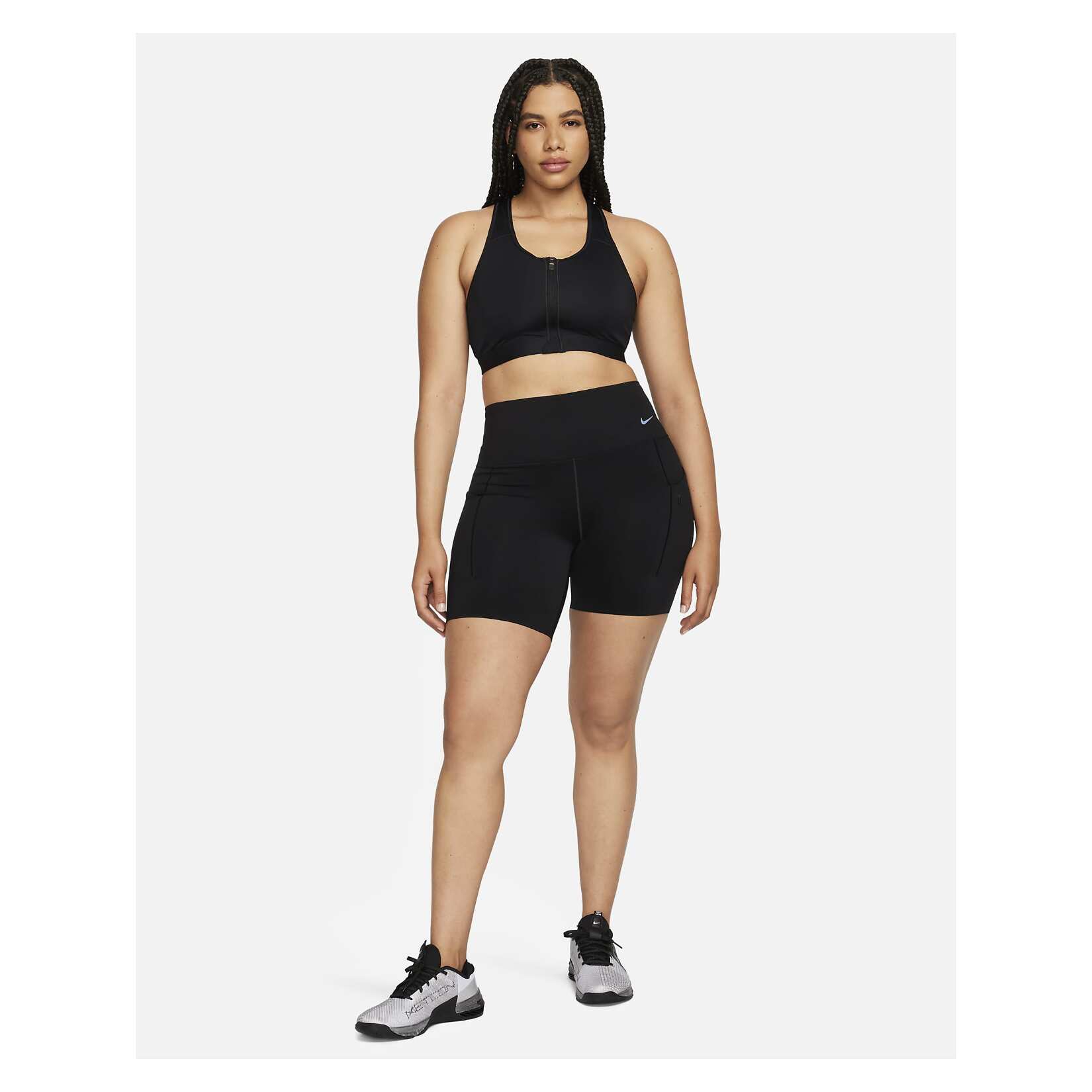 Nike Womens Swoosh Medium-Support Padded Zip-Front Sports Bra