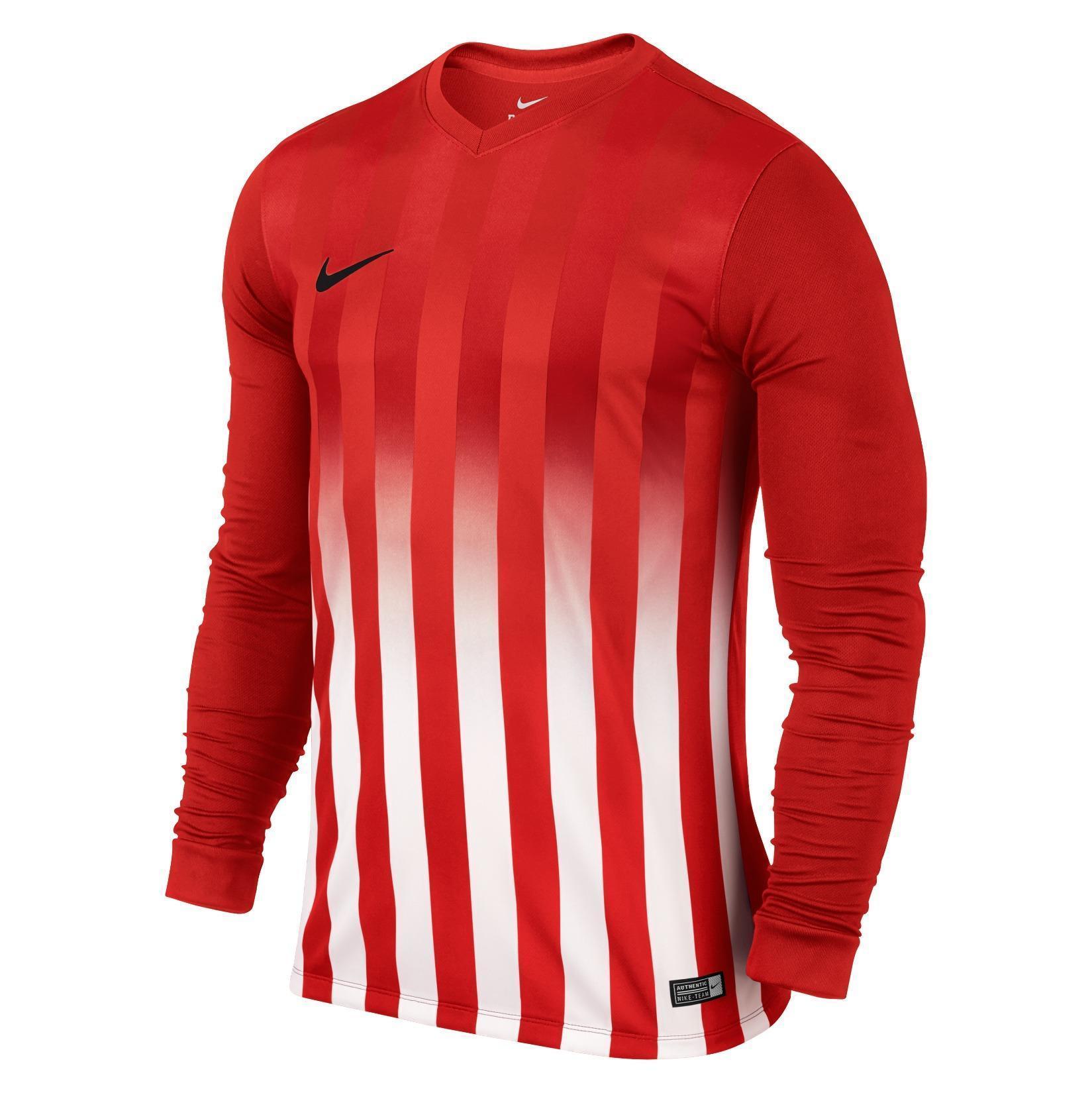 Nike Striped Division II Long Sleeve Football Shirt University Red-White-Black-1-41169-4565