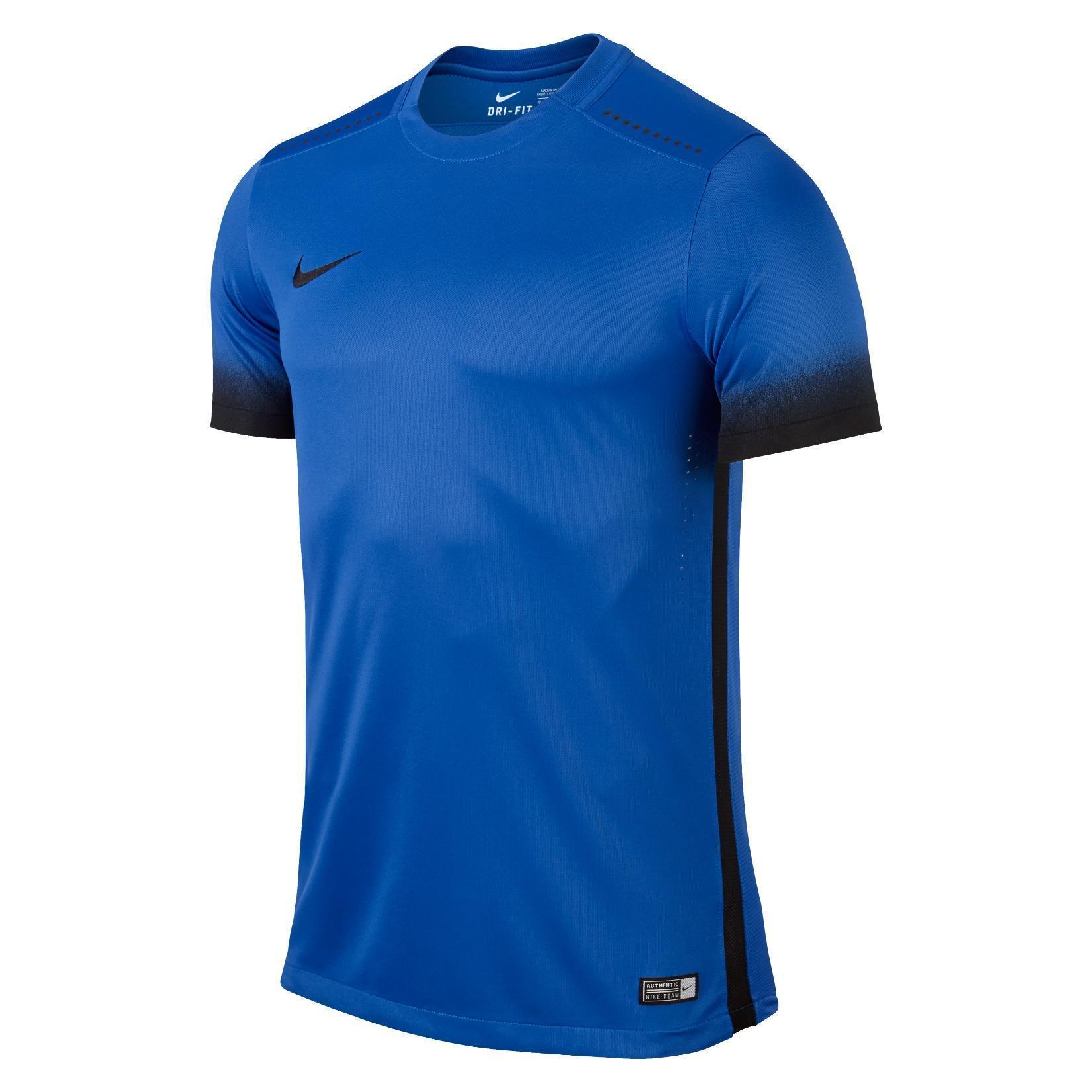 black and royal blue nike shirt