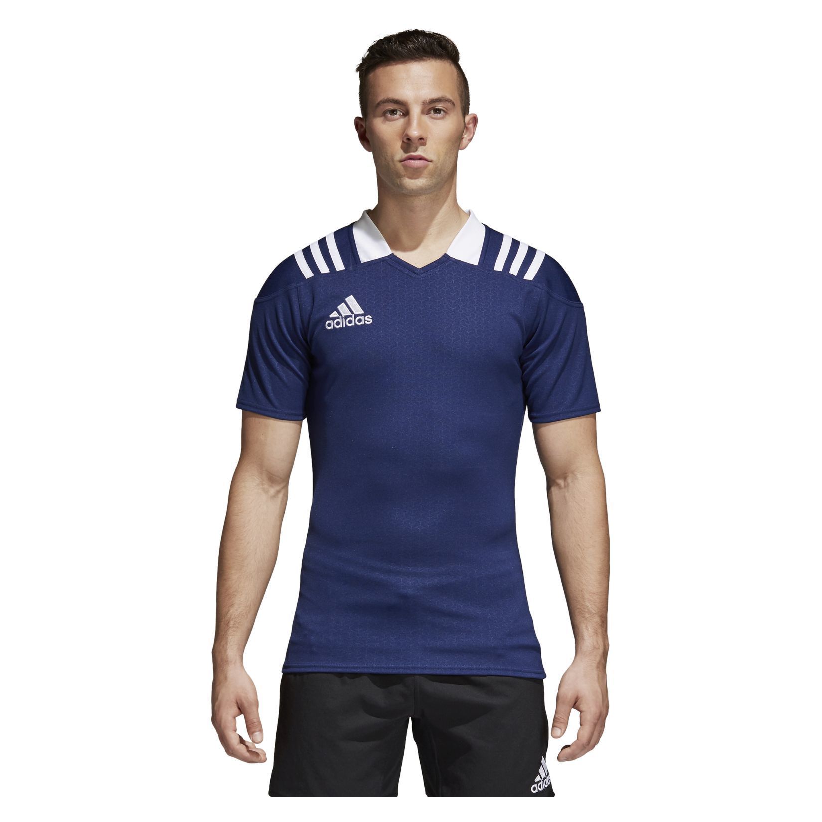adidas 3 Stripes Fitted Rugby Jersey