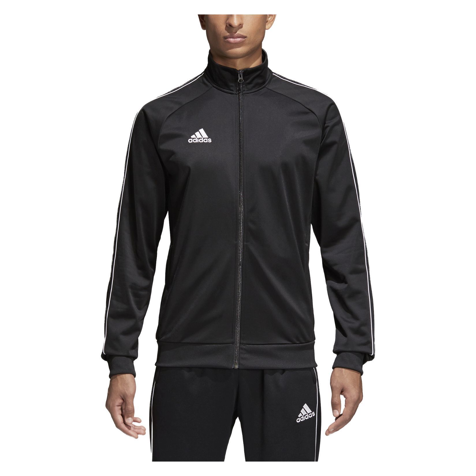 adidas black polyester tracksuit