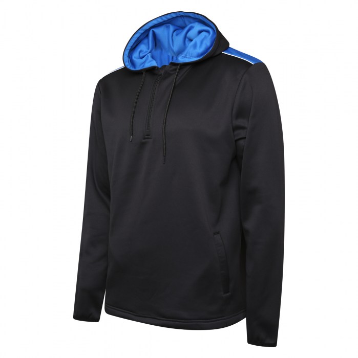 Authentic 1/4 Zip Hoodie Black-Royal