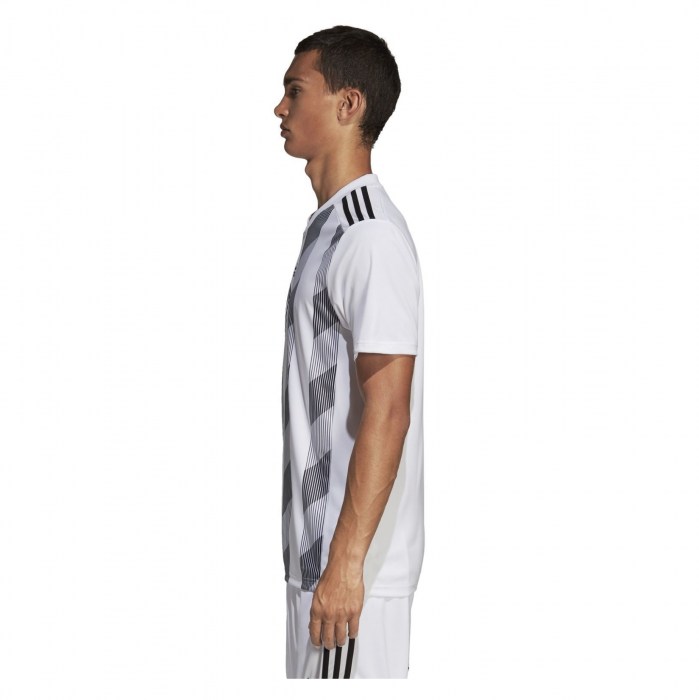 Adidas Striped 19 Short Sleeve Shirt White-Black