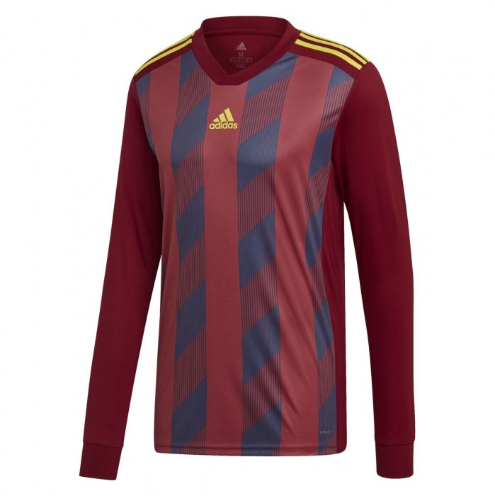 Adidas Striped 19 Long Sleeve Football Shirt Collegiate Burgundy-Bright Yel