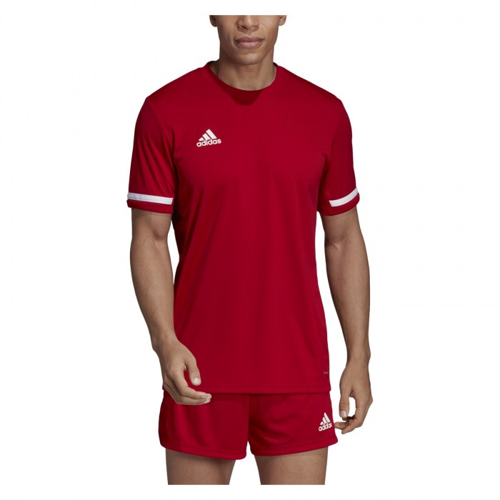 Adidas-LP Team 19 Short Sleeve Jersey (M) Power Red-White