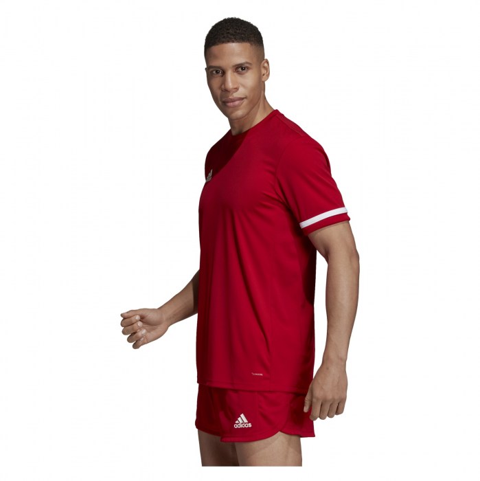 Adidas-LP Team 19 Short Sleeve Jersey (M) Power Red-White