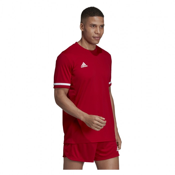Adidas-LP Team 19 Short Sleeve Jersey (M) Power Red-White