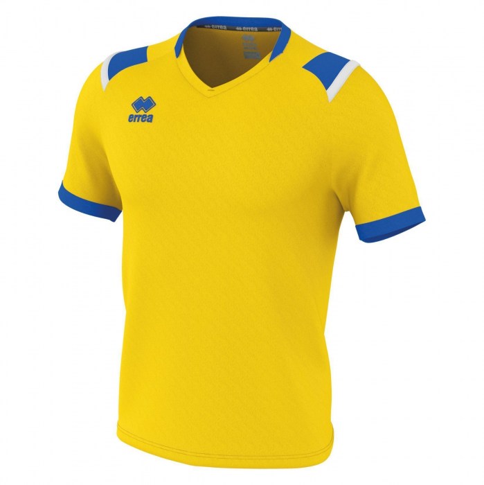 Errea Lucas Short Sleeve Shirt Yellow-Blue-White