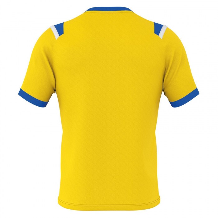 Errea Lucas Short Sleeve Shirt Yellow-Blue-White