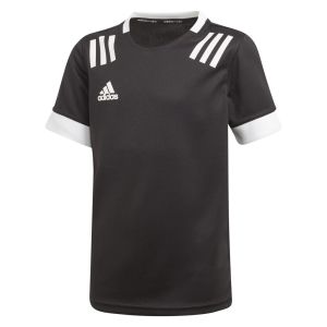 Adidas 3 Stripes Rugby Jersey Black-White
