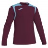 Joma Champion V Long Sleeve Football Shirt Burgundy-Sky