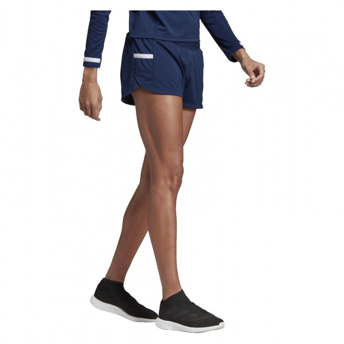 Adidas-LP Womens Team 19 Running Split Shorts Team Navy Blue-White