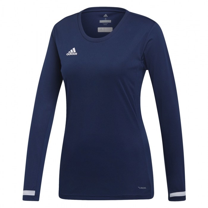 Adidas-LP Womens Team 19 Long Sleeve Jersey Team Navy Blue-White
