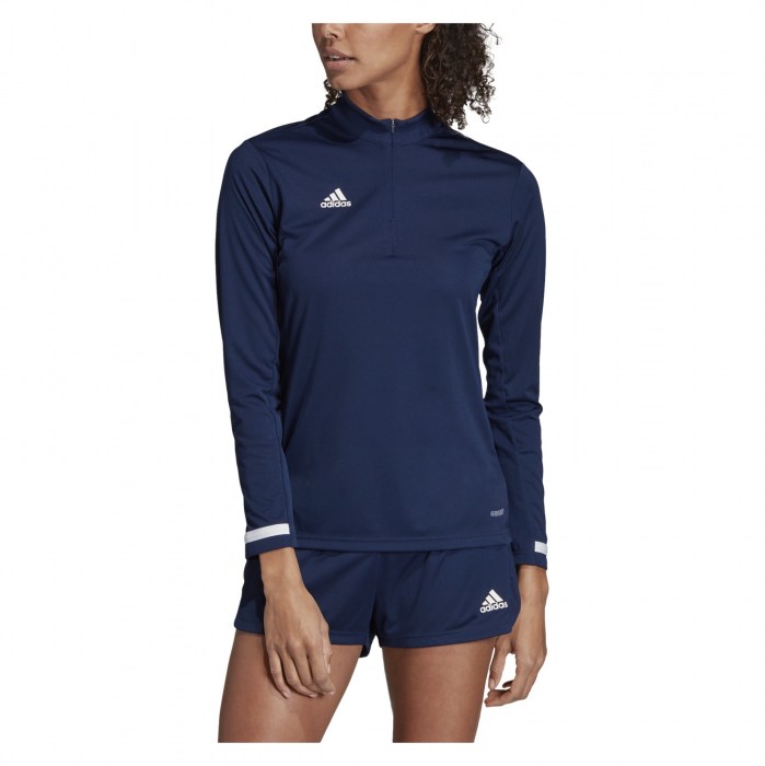 Adidas-LP Womens Team 19 1/4 Zip Jersey (W) Team Navy Blue-White