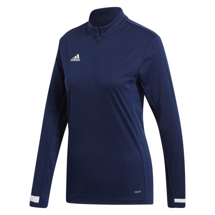 Adidas-LP Womens Team 19 1/4 Zip Jersey (W) Team Navy Blue-White