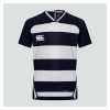 Canterbury Womens VAPODRI EVADER HOOPED RUGBY SHIRT (W) Black-White