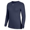 Nike Pro Long Sleeve Mesh Top - Midnight Navy/White