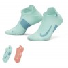Nike Multiplier Running No-Show Socks (2 Pairs) - Blue/Coral