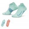Nike Multiplier Running No-Show Socks (2 Pairs) - Blue/Coral