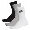 adidas-LP Cushioned Crew Socks 3 Pairs - Medium Grey Heather/Medium Grey Heather/Black