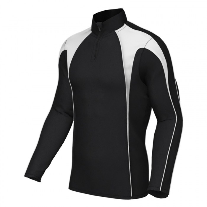 Classic Team 1/4 Zip Midlayer Black-White