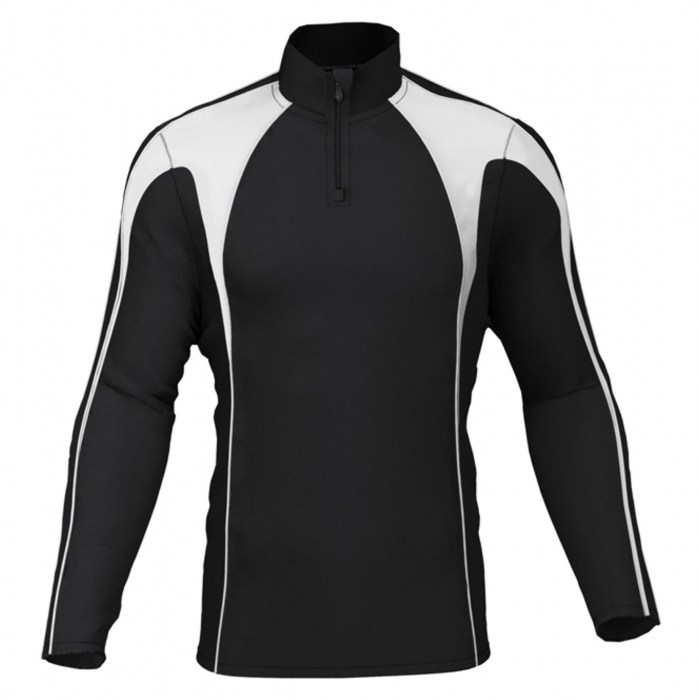 Classic Team 1/4 Zip Midlayer Black-White