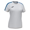 Joma Womens Academy III Short Sleeve Shirt (W) White-Royal