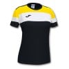 Joma Womens Crew IV Short Sleeve Shirt (W) Black-Yellow-White