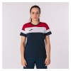 Joma Womens Crew IV Cotton Tee (W) Navy-Red-White